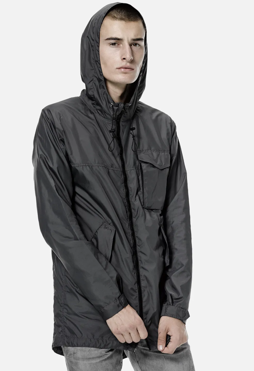 Fishtail Raincoat / Charcoal