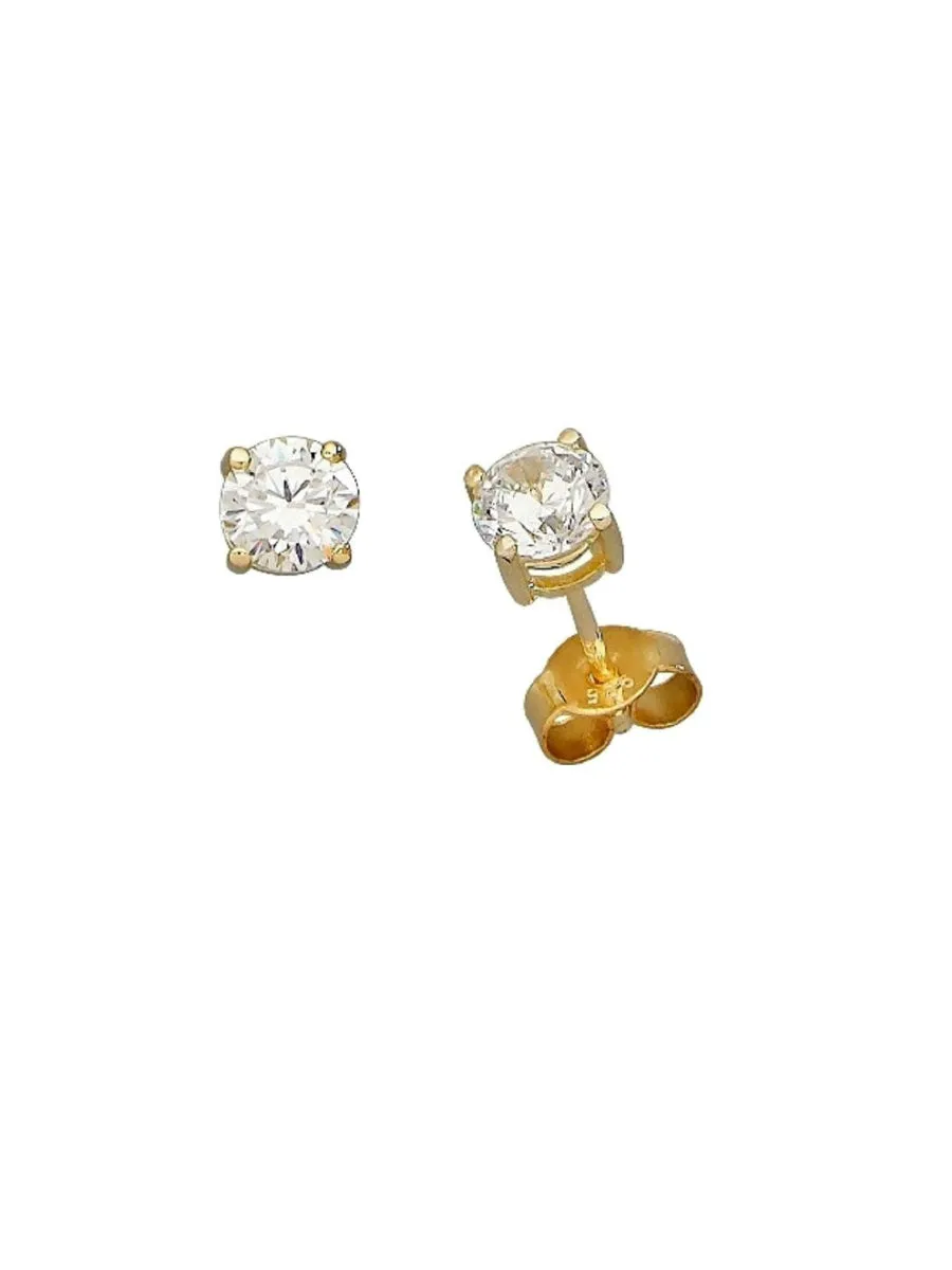 Gold Classic Round CZ Posts