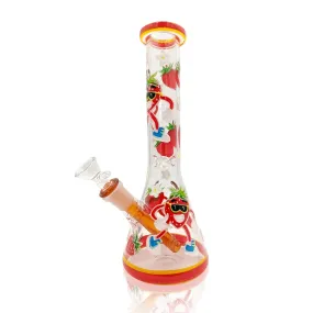 Handpainted Strawberry Bong Glow in The Dark