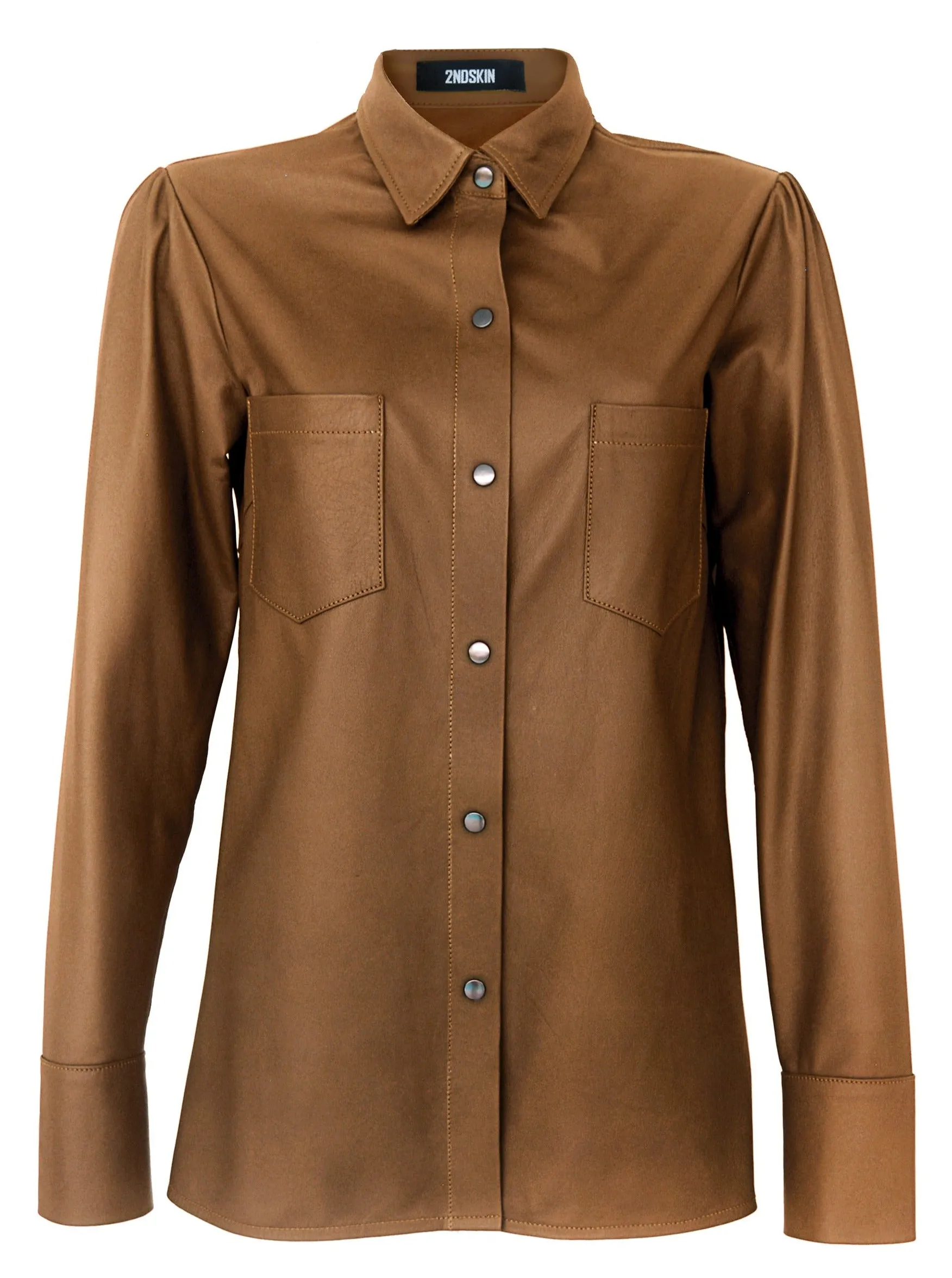 HARVEY LEATHER SHIRT - TAN