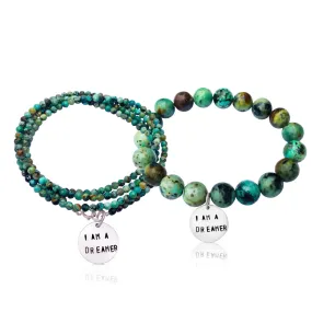 I am a Dreamer - Affirmation Bracelets Combo with African Turquoise