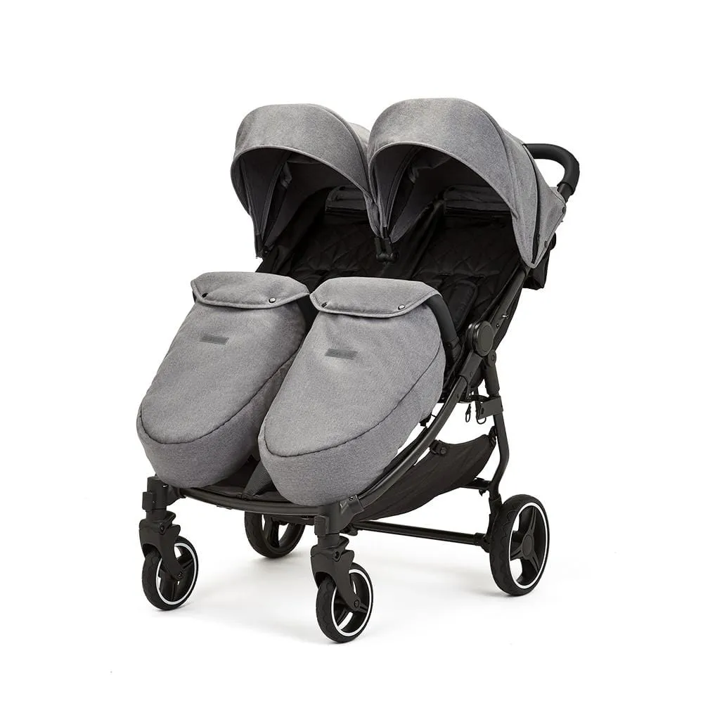 Ickle Bubba Venus Prime Double Stroller - Black / Space Grey / Black