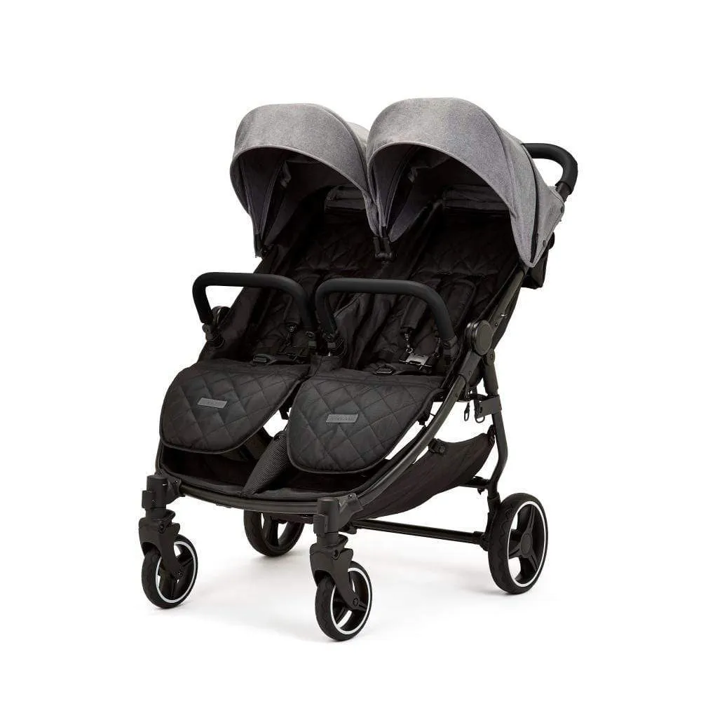 Ickle Bubba Venus Prime Double Stroller - Black / Space Grey / Black