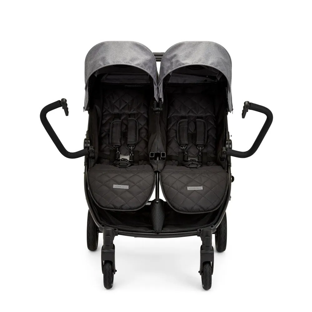 Ickle Bubba Venus Prime Double Stroller - Black / Space Grey / Black