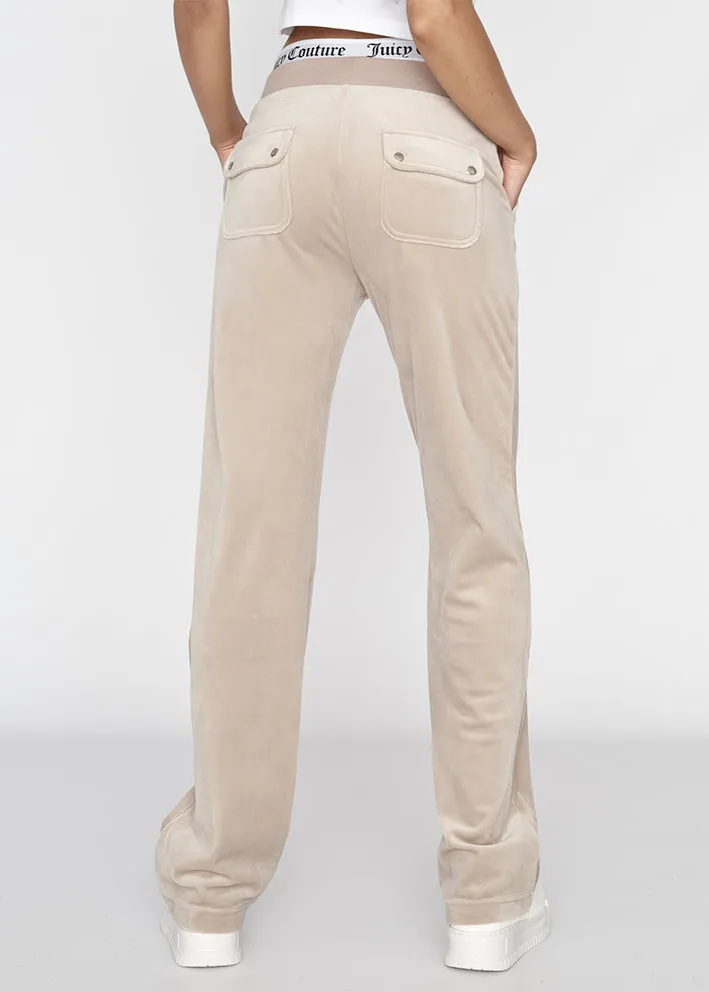 Juicy Couture Del Ray Classic Velour Bukser - String Sand