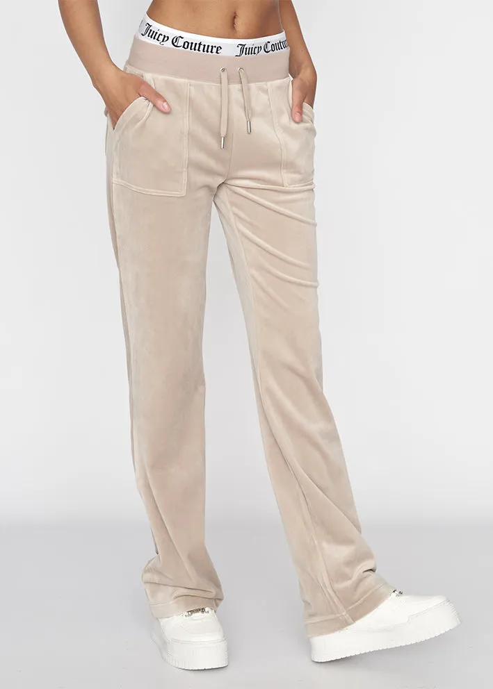 Juicy Couture Del Ray Classic Velour Bukser - String Sand