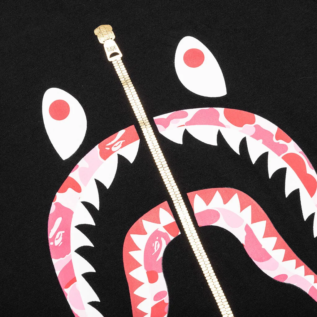 Kid's ABC Camo Shark L/S Tee - Black/Pink