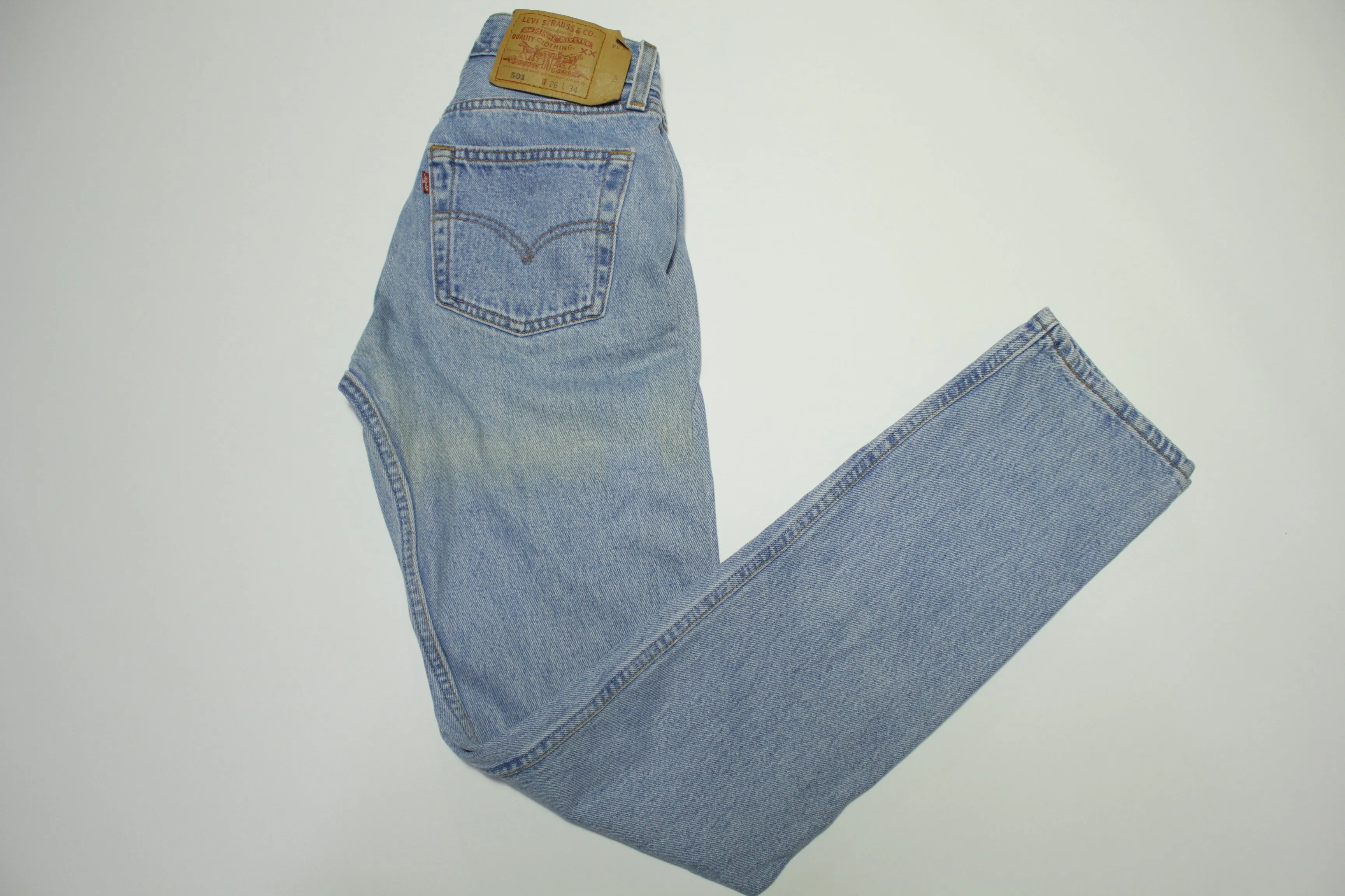 Levis 501 Button Fly Vintage 90's Denim Grunge Punk Blue Jeans