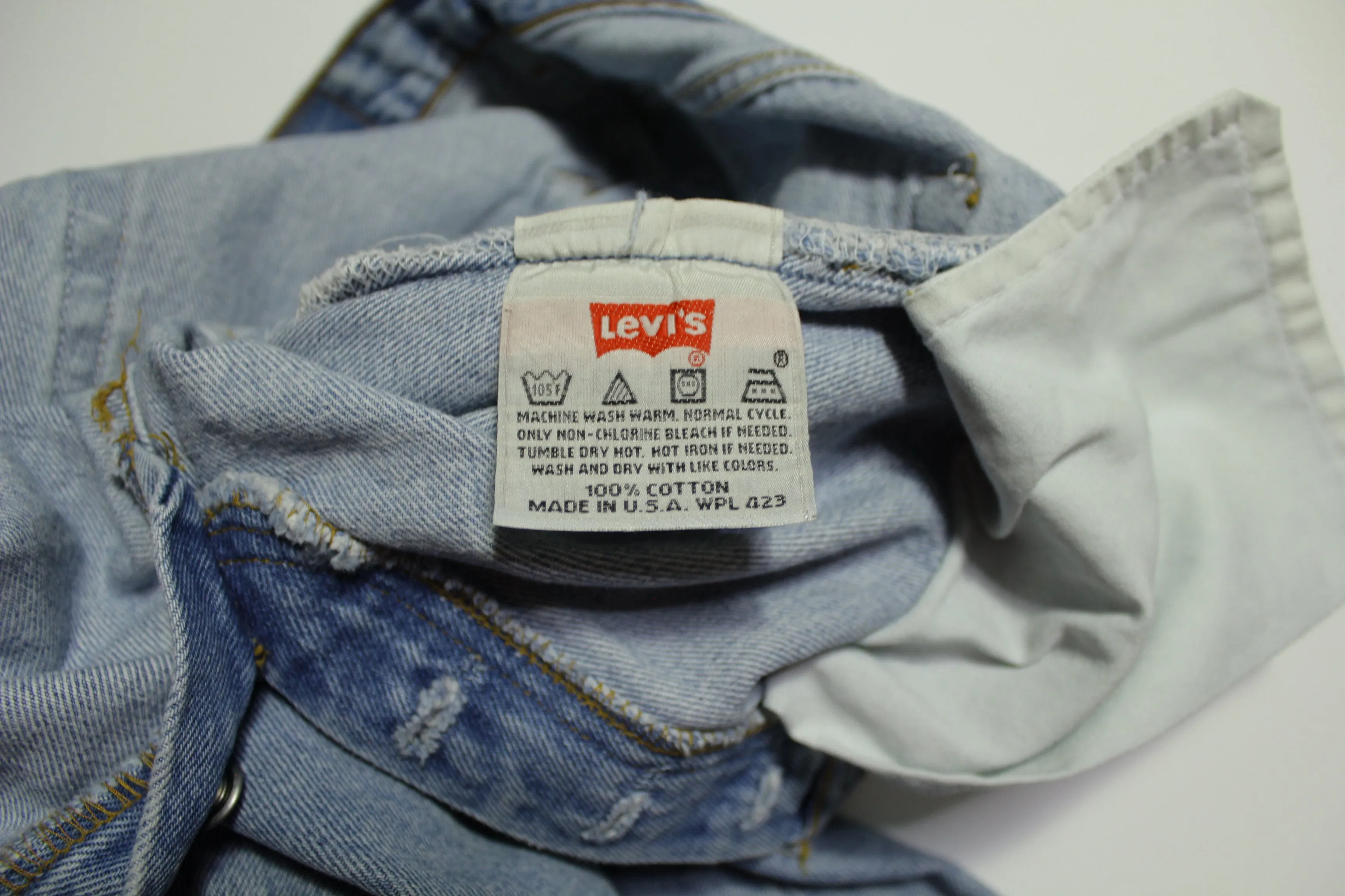 Levis 501 Button Fly Vintage 90's Denim Grunge Punk Blue Jeans