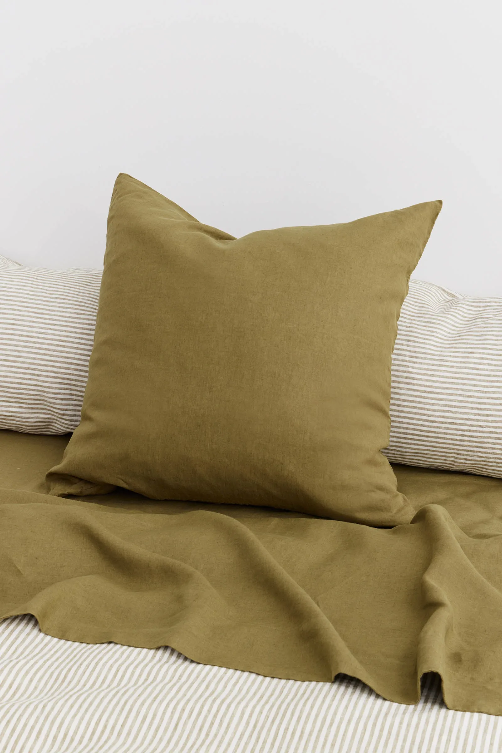 Linen European Pillow Case Olive