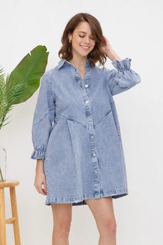 Linked Washed Denim Dress [ONLINE EXCLUSIVE]