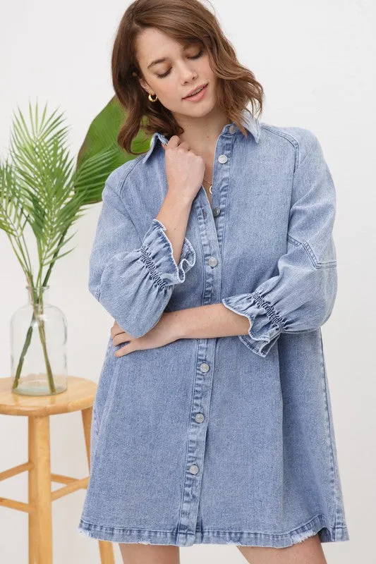 Linked Washed Denim Dress [ONLINE EXCLUSIVE]