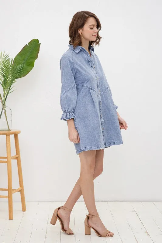 Linked Washed Denim Dress [ONLINE EXCLUSIVE]