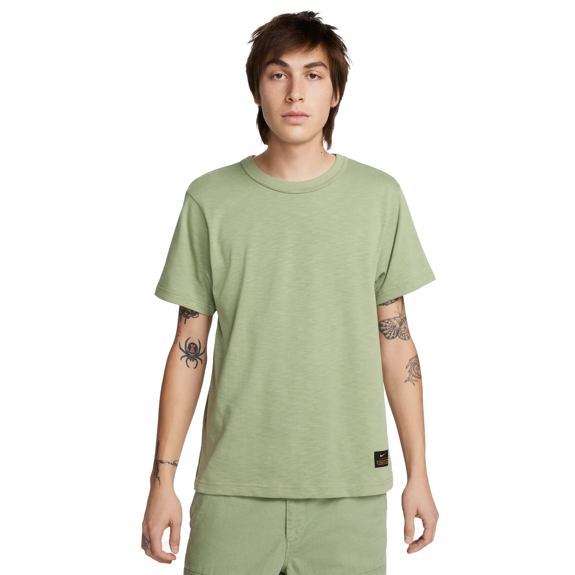 Nike Life Short-Sleeve Knit Top Oil Green FN2645-386