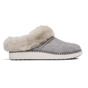 Olukai Women's Ku'i Shearling Mule Slippers - Fog/Mist Grey