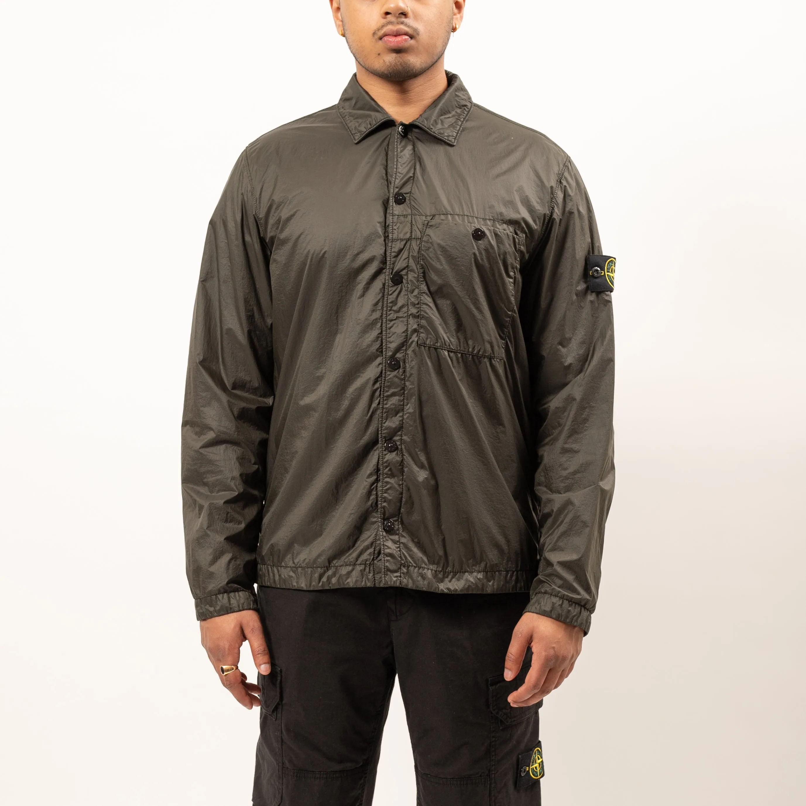 OVERSHIRT LINED NYLON OLIVE GREEN 5879