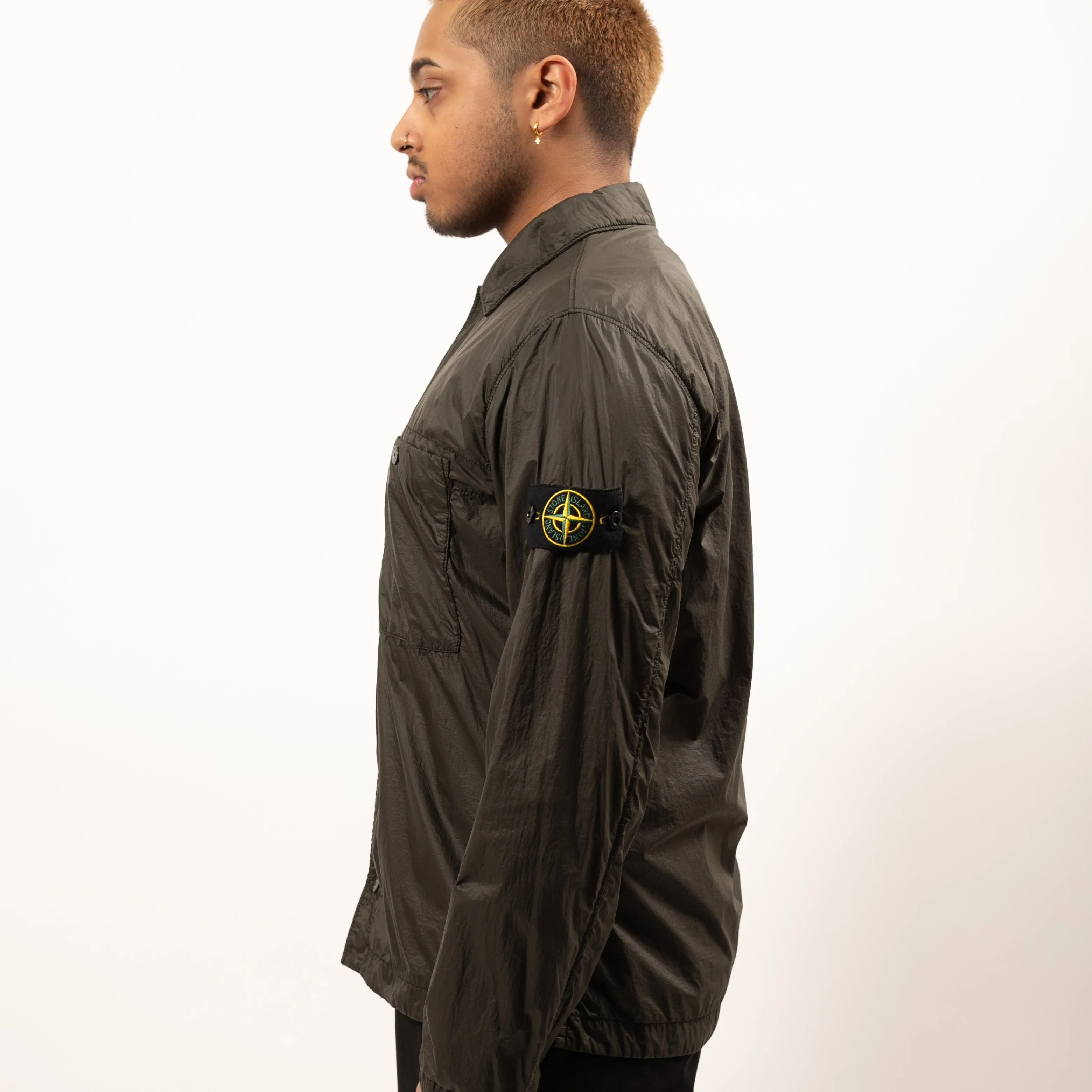 OVERSHIRT LINED NYLON OLIVE GREEN 5879