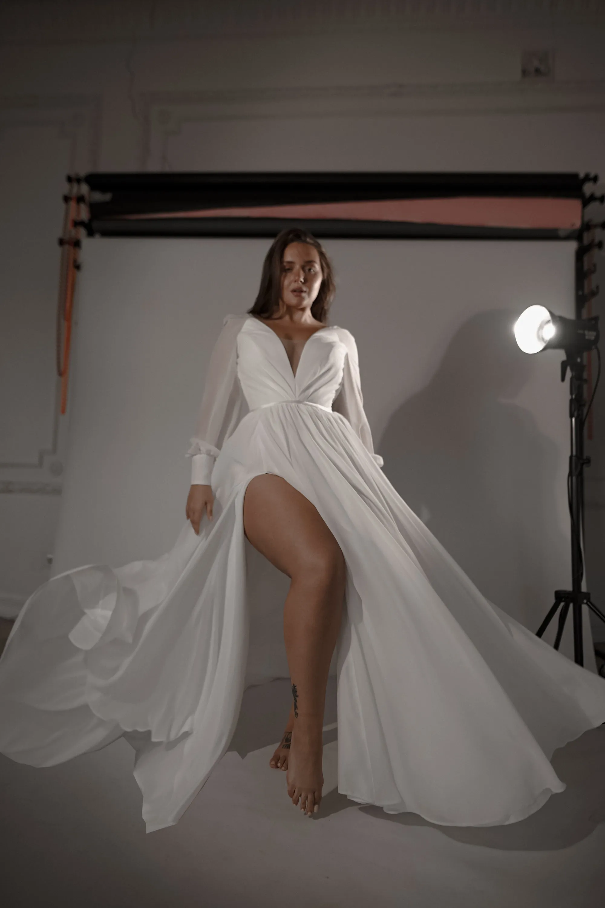 Plus-Size Wedding Dress Assol With High Leg Slit