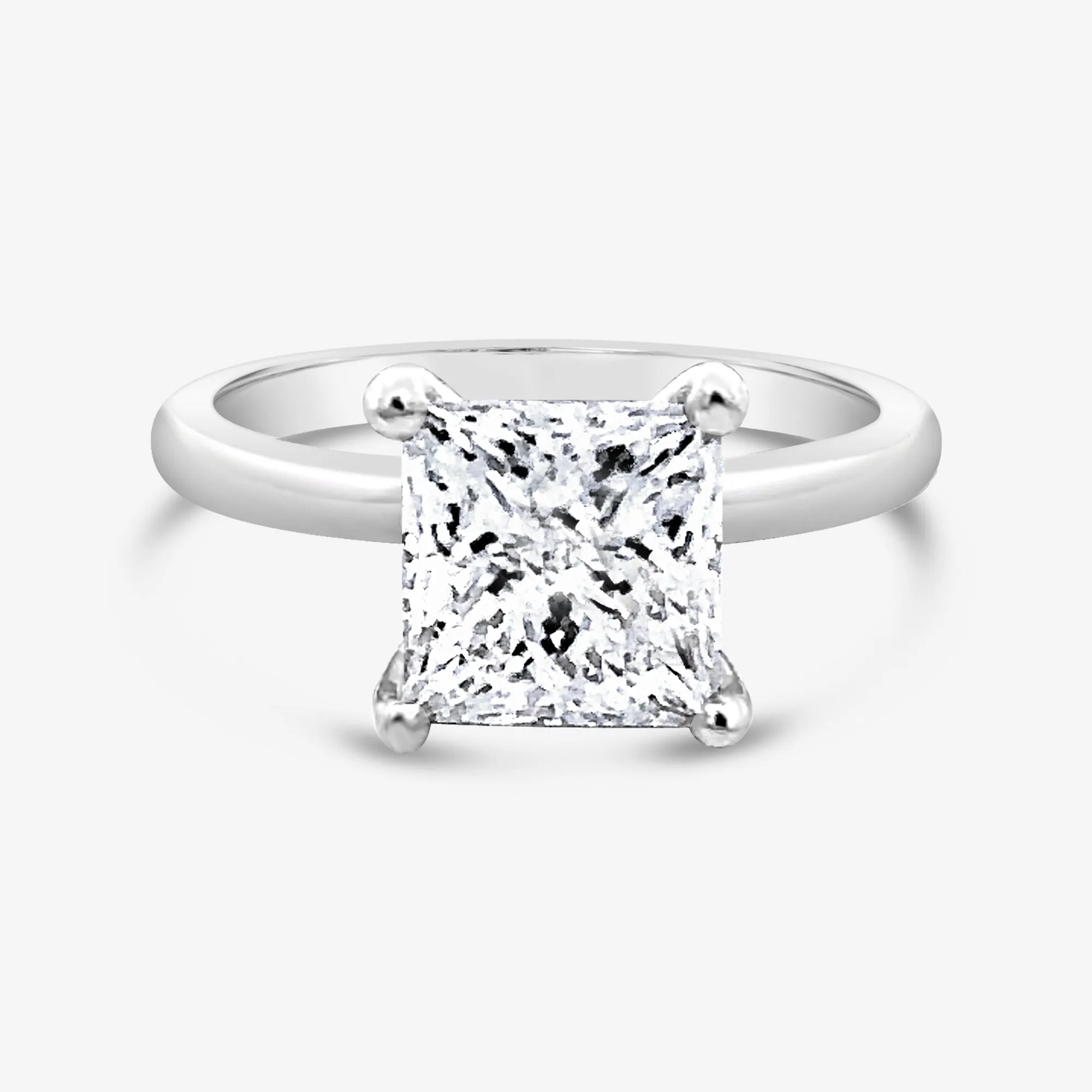 Preset 2.84ct Princess Cut Diamond Engagement Ring