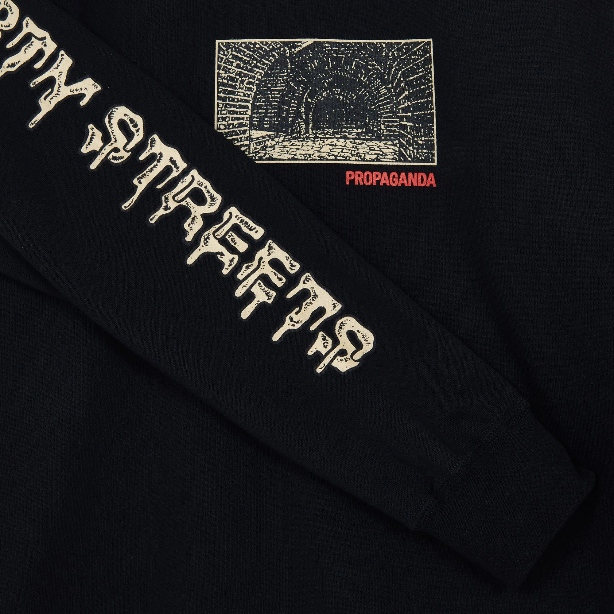 Propaganda crewneck sweatshirt with front and back print Dirty Street Crewneck 22FWPRFE732-01 black