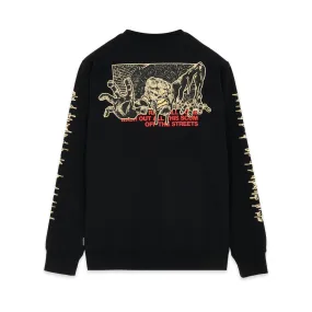 Propaganda crewneck sweatshirt with front and back print Dirty Street Crewneck 22FWPRFE732-01 black