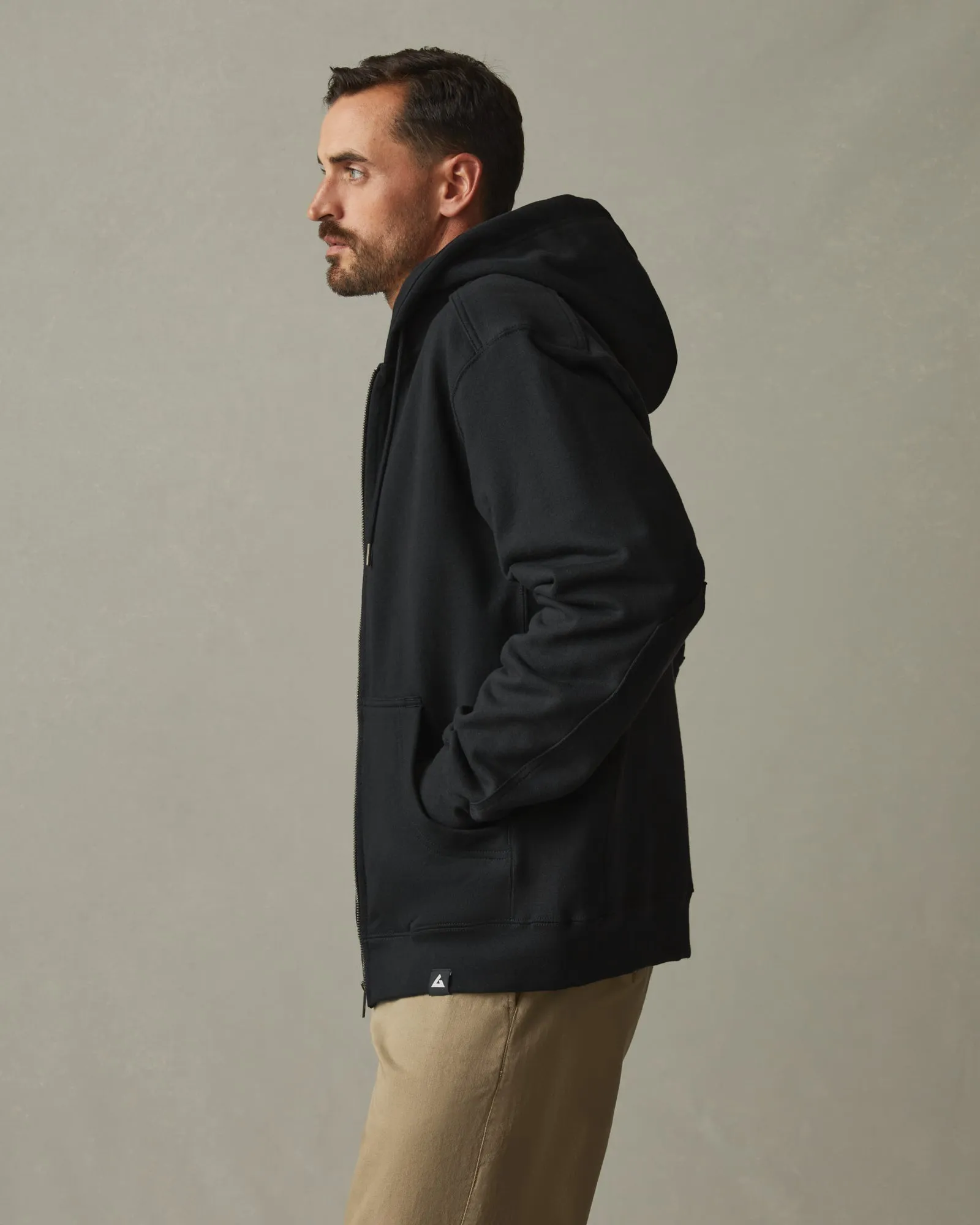 Relaxed Classic Full Zip - Black