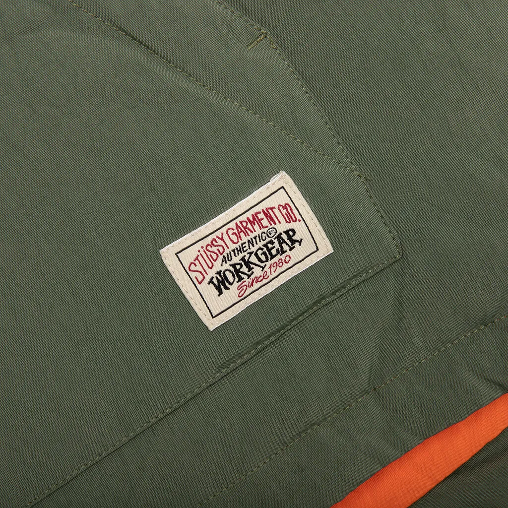 Reverse Down Workgear Vest - Olive