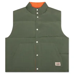 Reverse Down Workgear Vest - Olive