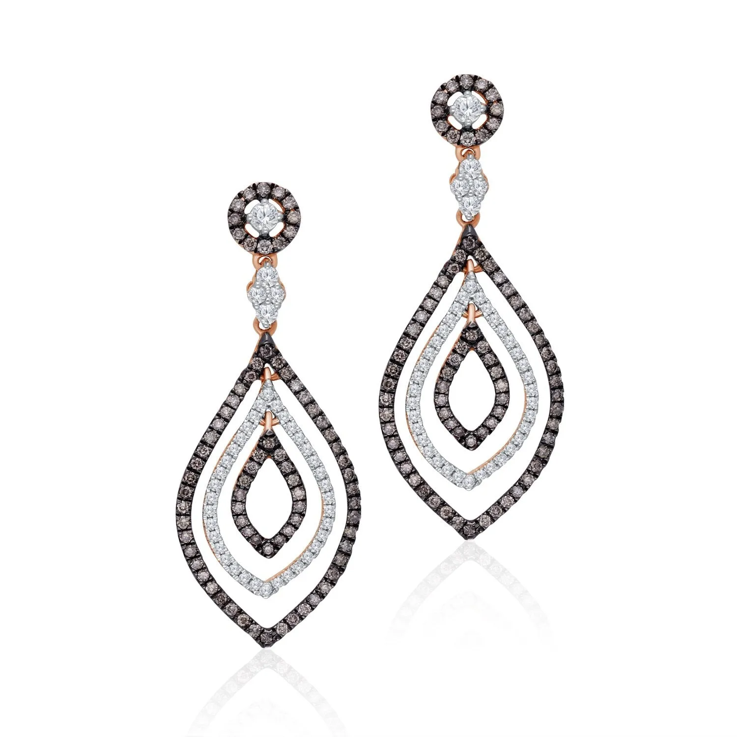 Rose Gold Coco & White Diamond Eternal Earring