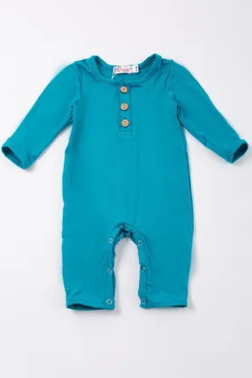 Teal Bamboo Romper