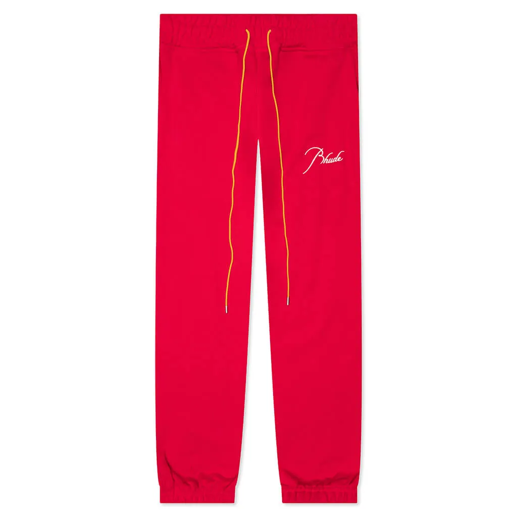 Terry Sweatpant - Cherry Red