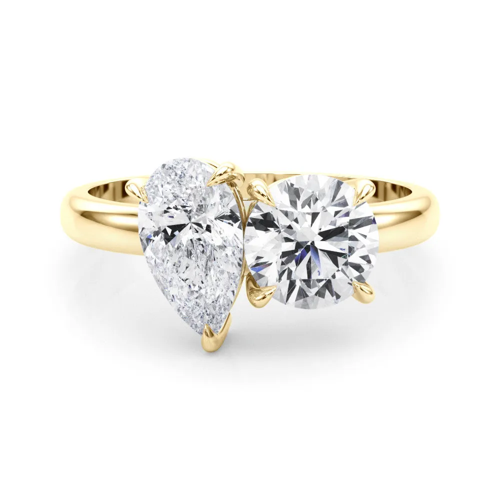 Toi Et Moi Ring Pear & Round Lab Grown Diamonds 3CTW