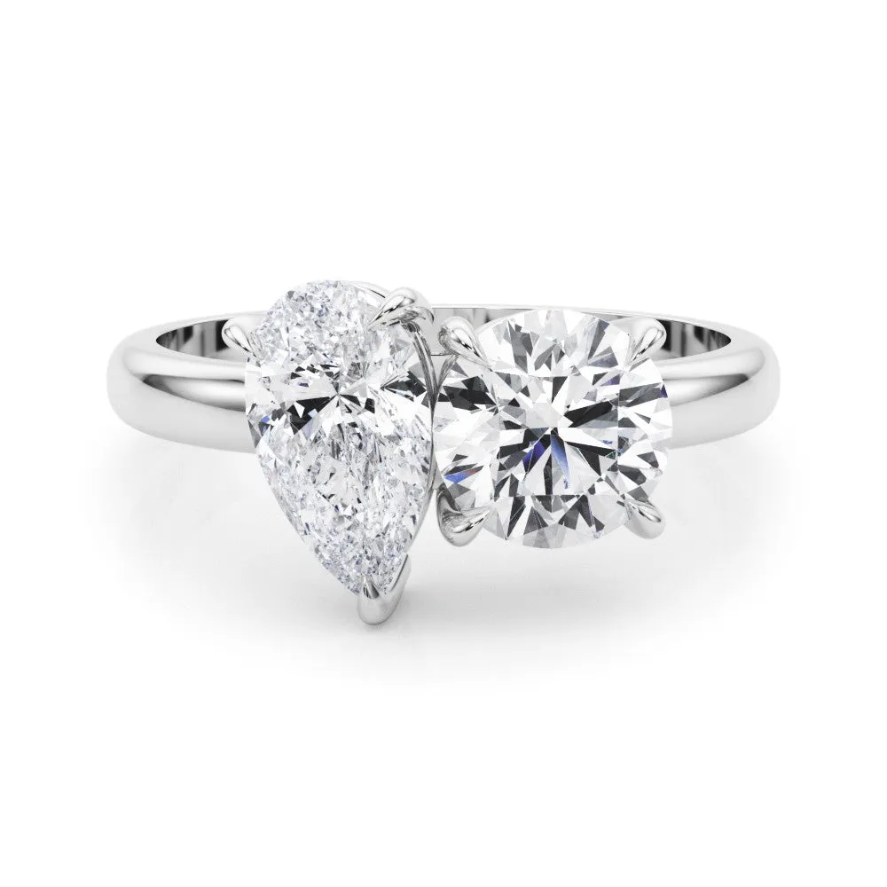 Toi Et Moi Ring Pear & Round Lab Grown Diamonds 3CTW