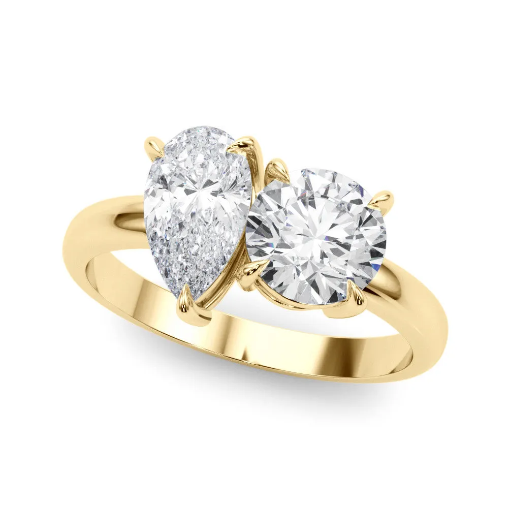 Toi Et Moi Ring Pear & Round Lab Grown Diamonds 3CTW