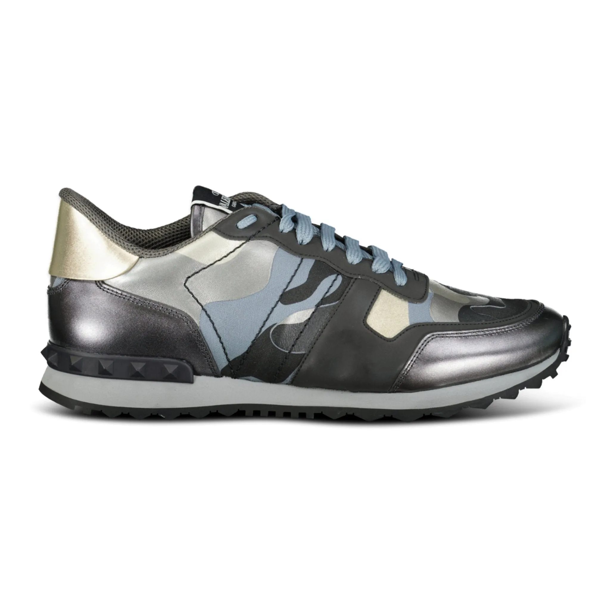 VALENTINO BLACK & SILVER ROCKRUNNER TRAINERS