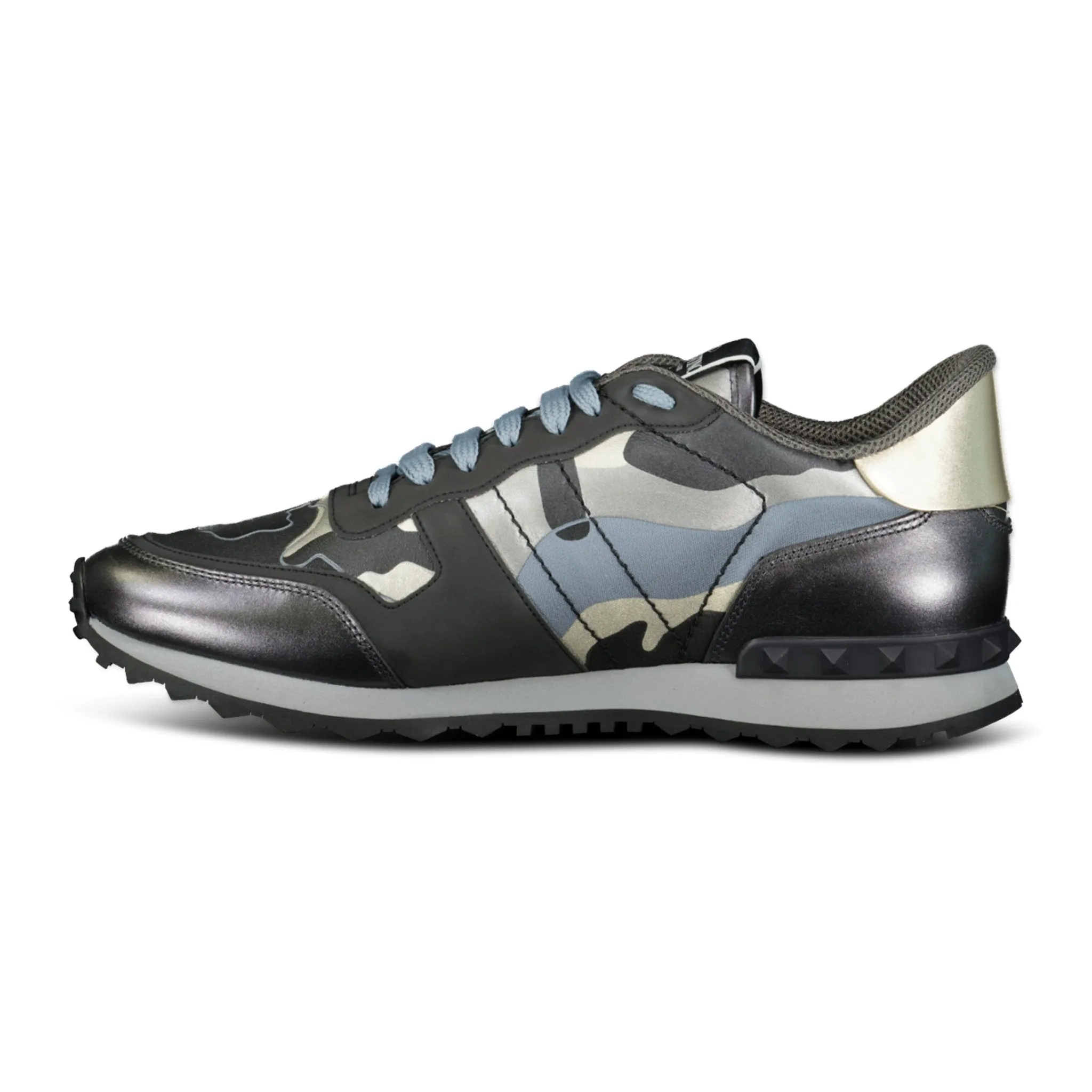 VALENTINO BLACK & SILVER ROCKRUNNER TRAINERS