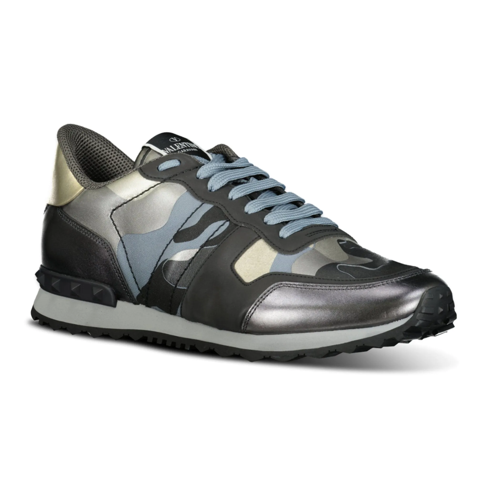 VALENTINO BLACK & SILVER ROCKRUNNER TRAINERS