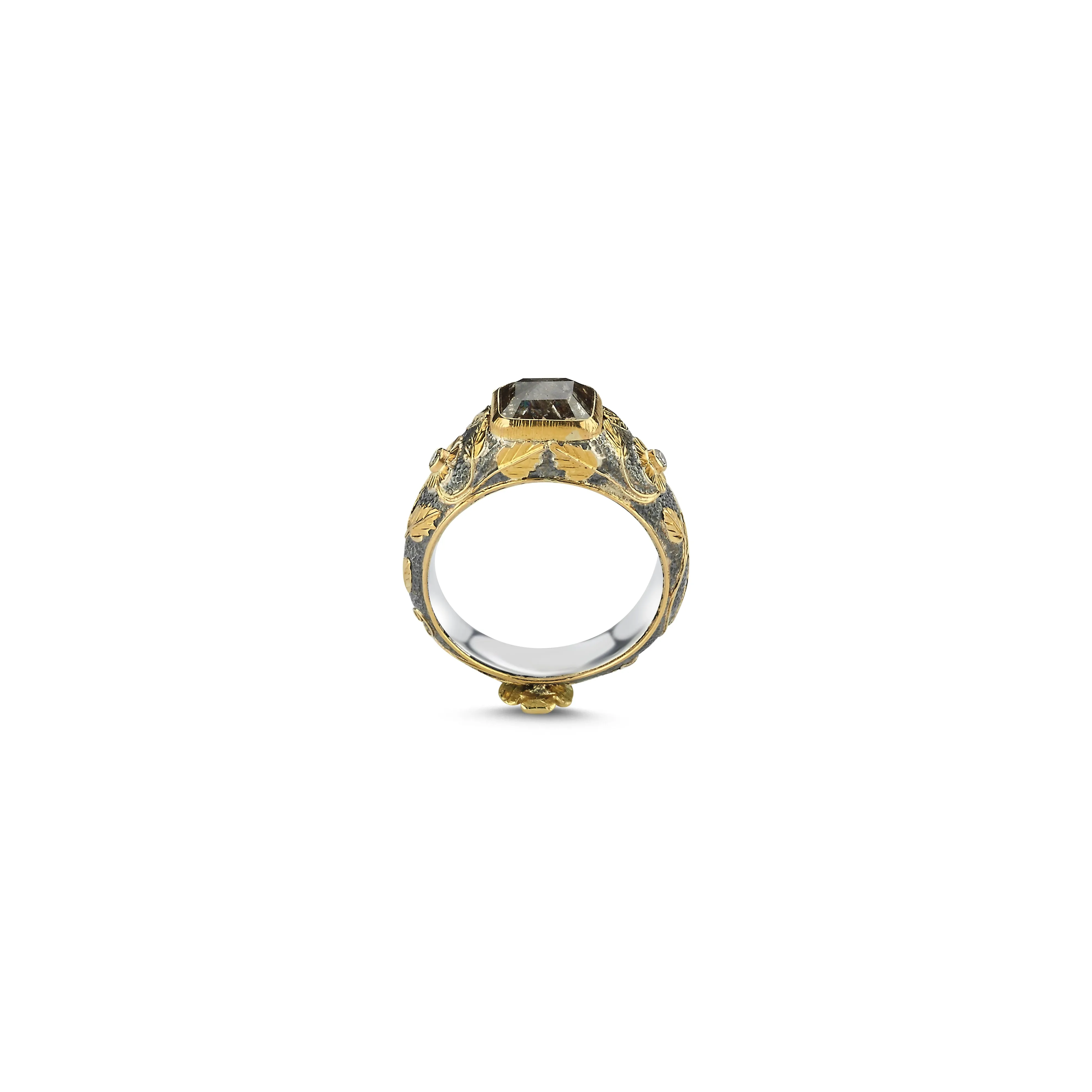 VALLETTA PRIMROSE TENDRIL RECTANGULAR DIAMOND RING