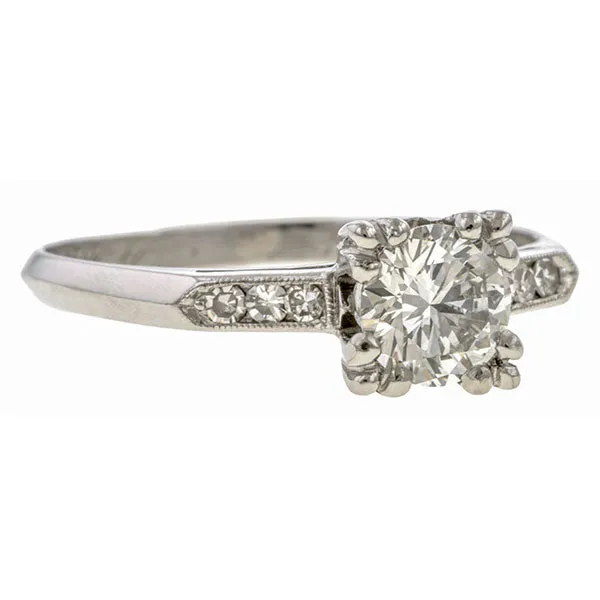 Vintage Engagement Ring, RBC 0.65ct.