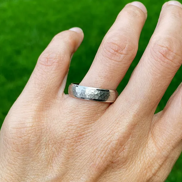 Vintage Hammered Wedding Band