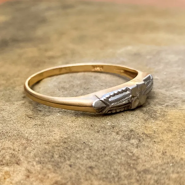 Vintage Two Toned Wedding Band Ring