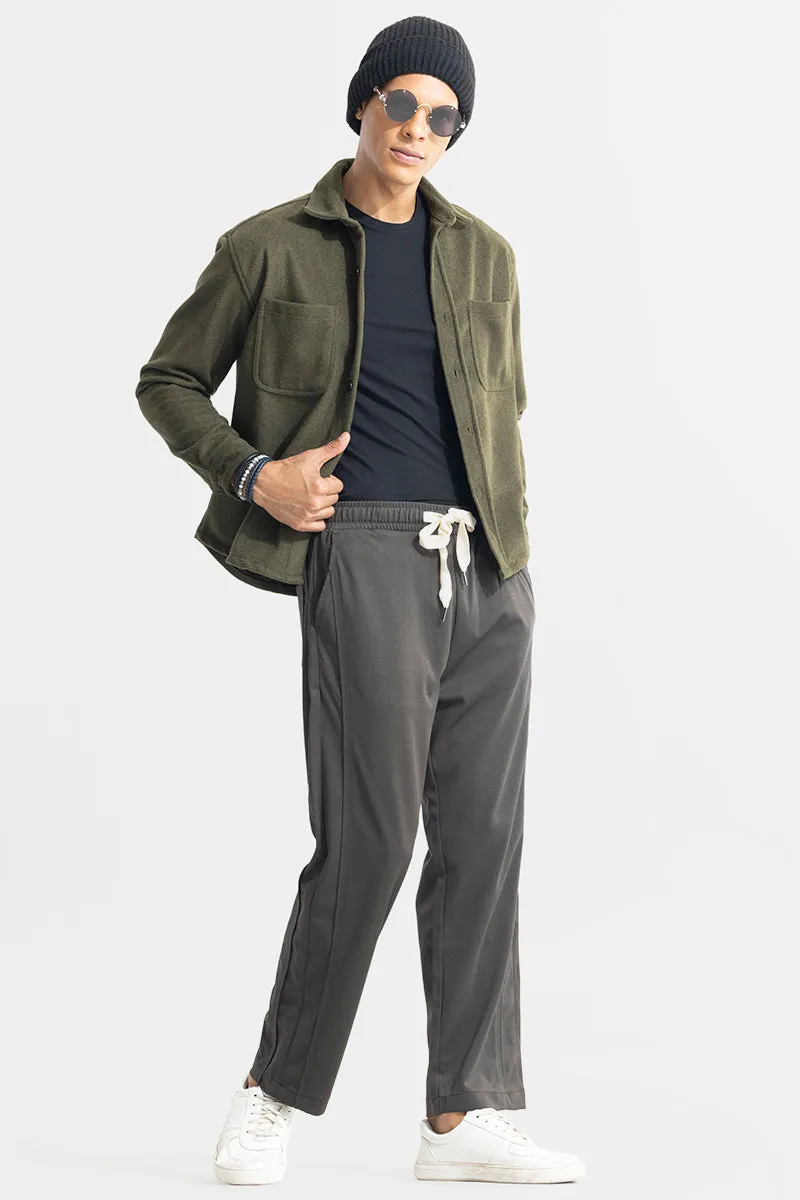 Waffle Knit Jet Grey Relaxed Fit Pant