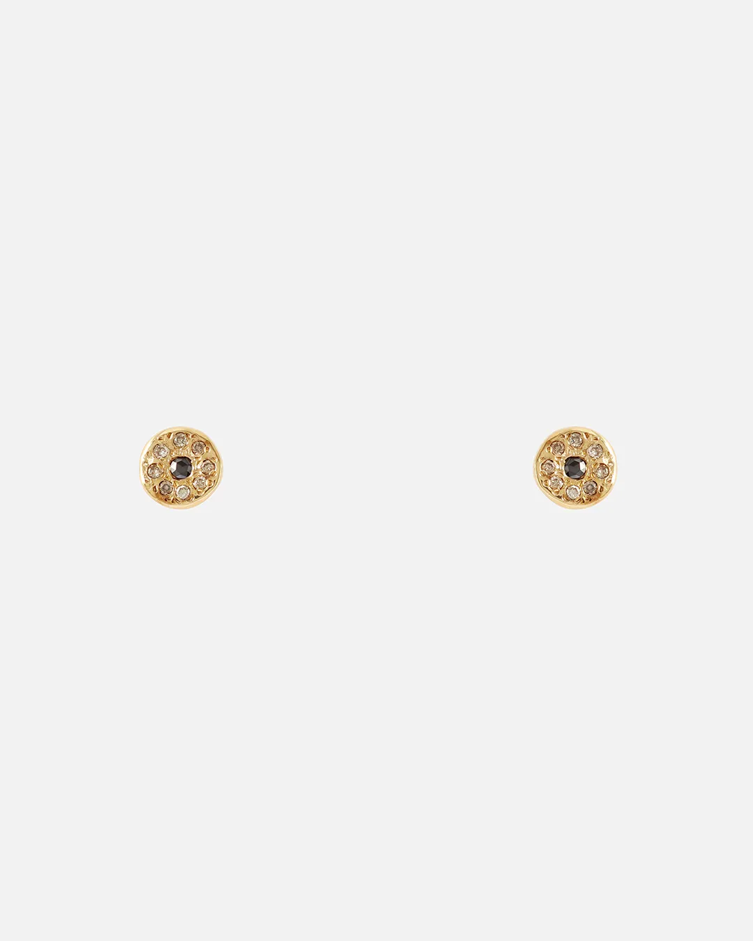 White & Black Diamond Disk / Yellow Studs